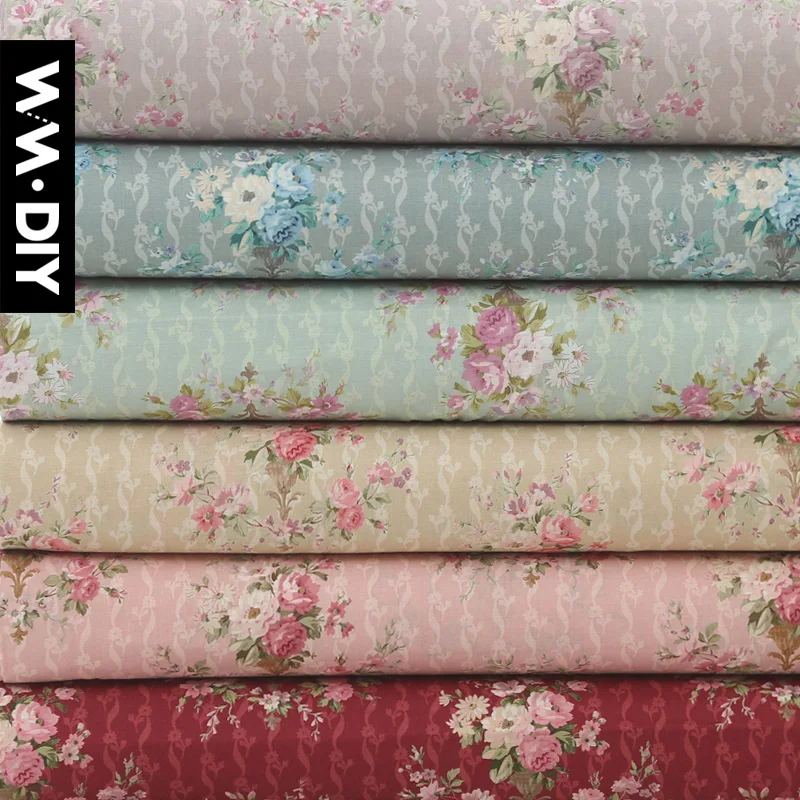 

Bud silk flowers cotton quilt fabric imported from Japan diy craft cloth wheel YUWA50 * 55 cm