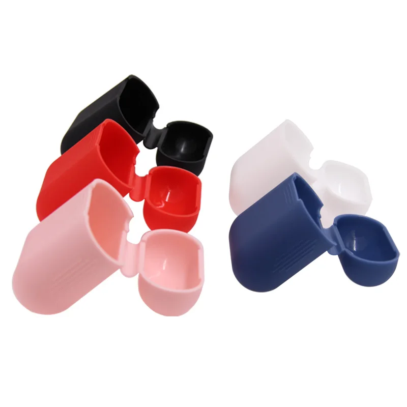 Soft Silicone Skin Case for Airpods Charging Case Airpod Protective Cover Sleeve pouch Shockproof Coque Fundas Capa Red