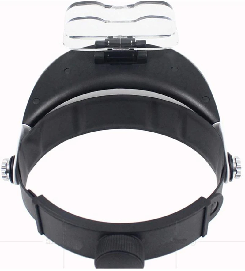 Двойной светодиодный светильник очки лупа, 4 линзы Замена оголовье увеличительное очки для чтения, ювелирные изделия поддерживать ремонт
