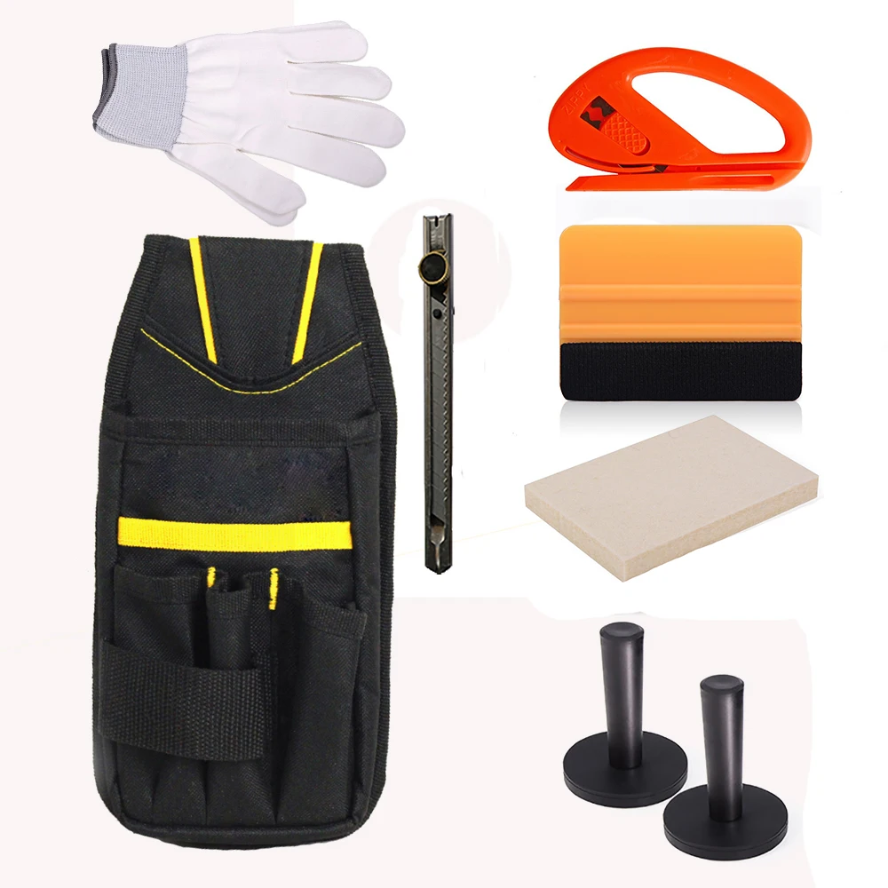 

EHDIS 8pcs Car Sticker Install Tools Sets Felt Squeegee Snitty Cutter Wool Squeegee Scraper Tool Bag Vinyl Film Wrap Tool Kit