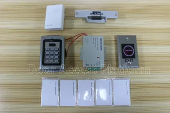 

Strike Lock kit with Metal Access controller terminal machine Keypad Password+ID card reader+exit button+door bell+power supply