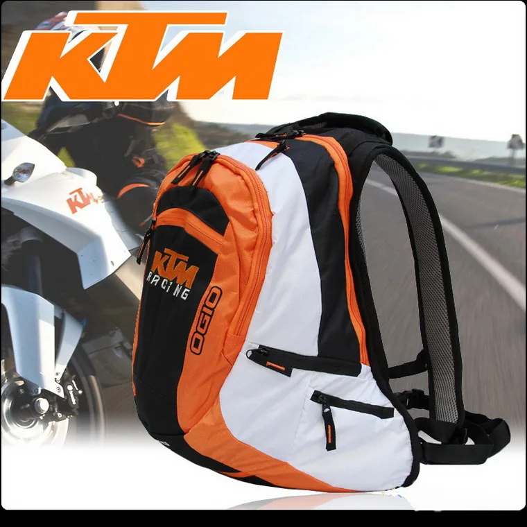 

2017 New motorcycle backpack riding bag motorbike pack KTM moto knapsack bags outdoor bag made of Oxford black white color