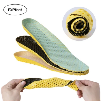 

EXPfoot 3 pairs/lot Unisex Stretch Breathable Deodorant Shoe Soft Relief Pain Running Cushion Insoles Pad Insert man and women