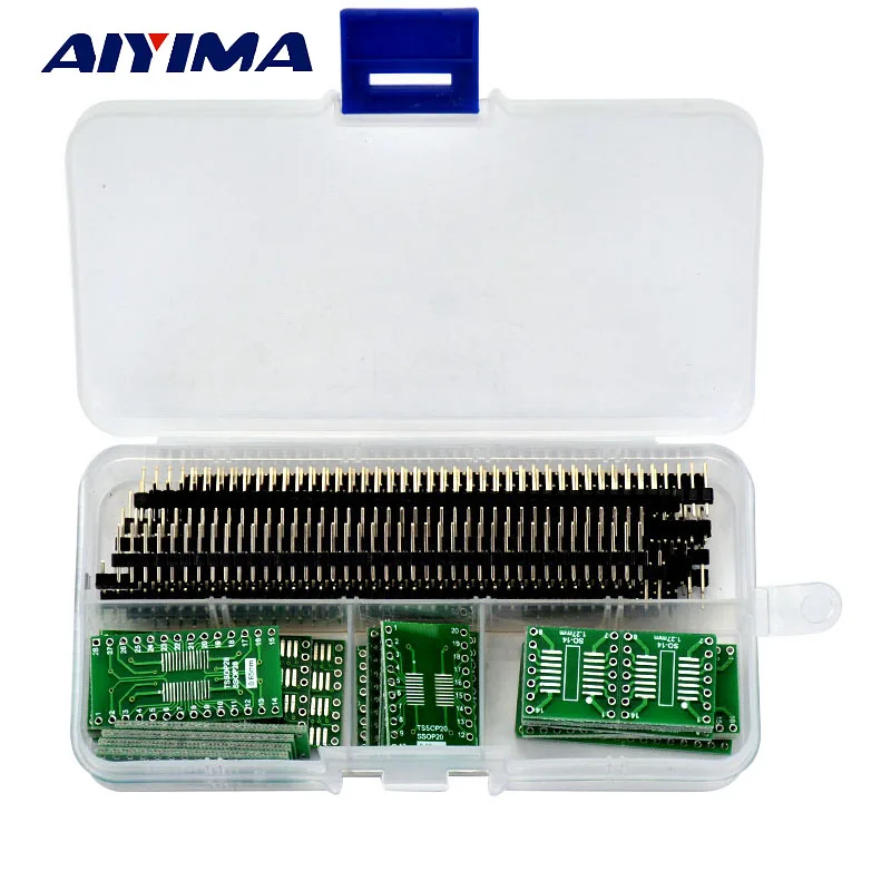 AIYIMA 55pcs SO/SOP/SSOP/TSSOP/SOIC/MSOP 8 14 16 20 24 28 to DIP PCB Board Converter Free shipping 485 sop 8