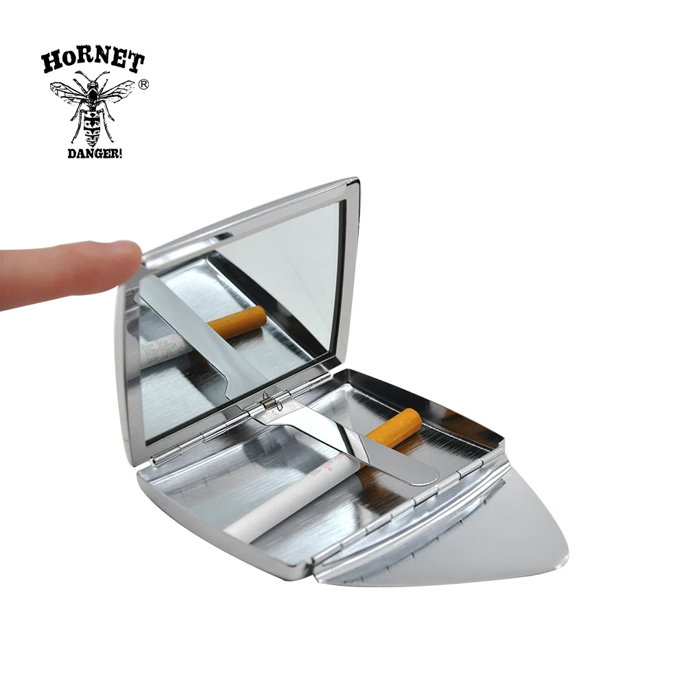 HORNET DANGER зеркальный Дизайн чехол для сигарет 100*80 мм обычная коробка для сигарет большой емкости коробка для табака с зажимом магнитные колпаки