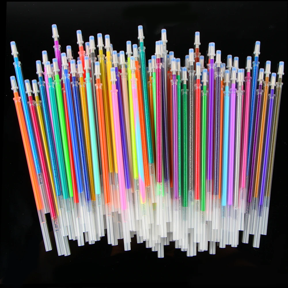 100 шт/100 цветные чернила для гелевой ручки для заправки, красочные высококачественные школьные офисные принадлежности для рисования, подарки для детей