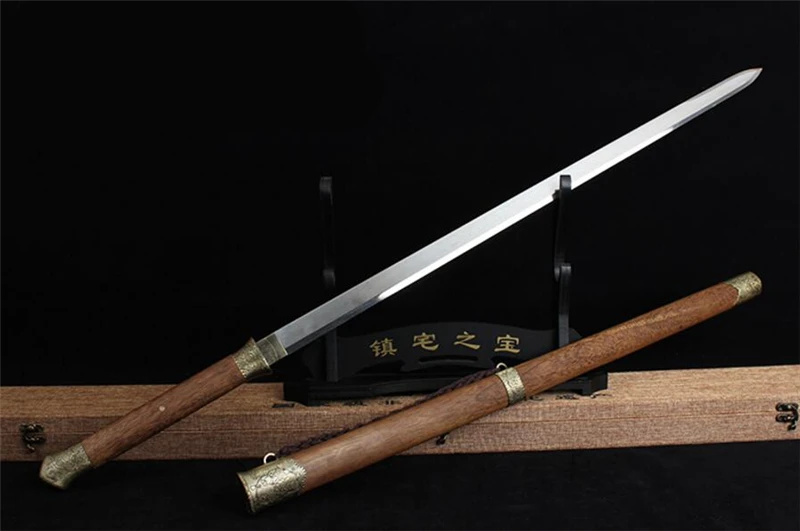 Китайский ручной Sharp сложенном Дамаск Сталь Longquan ушу меч Кунг-Фу Цзянь Полный Тан