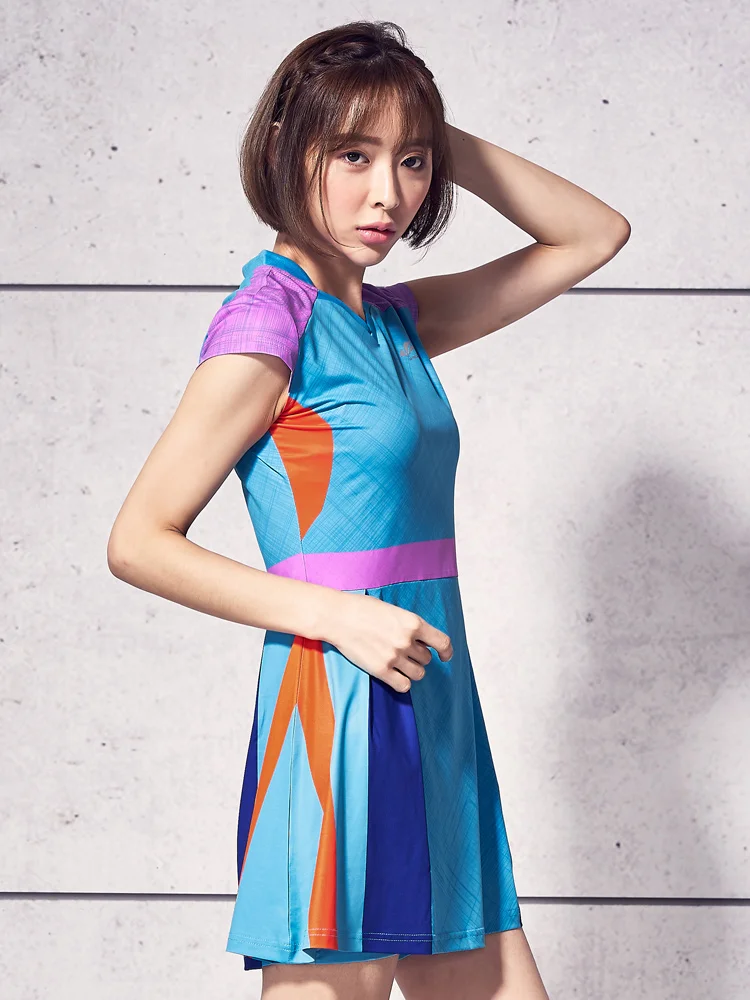 

Badminton Dress Women Quick Dry Sport Suit Tennis Dress with Safety Short
