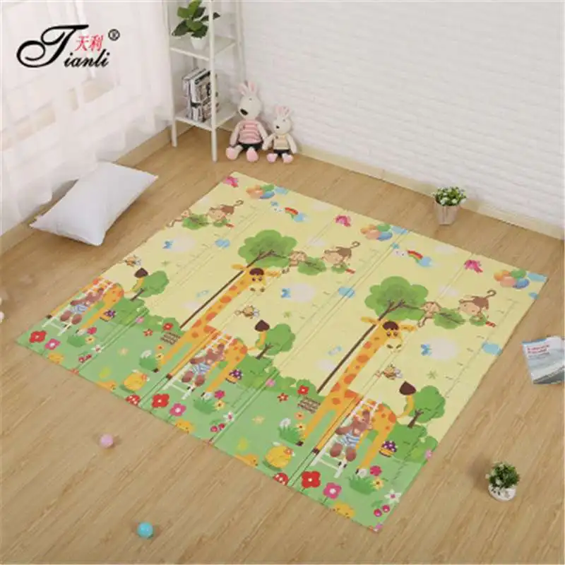 cheap Cartoon Foam Mattress Double sided Baby Climbing Cushion Folding XPE Baby Crawl Pad Thickening Baby Toys Play Mats