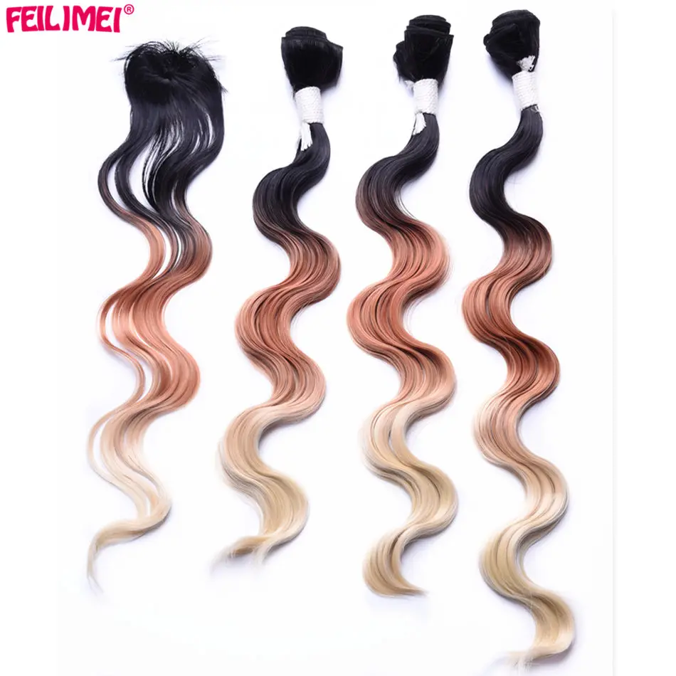 Feilimei, Омбре, серый блонд, объемные волнистые волосы, плетенные, 1" 20" 2" 280 г, синтетические, высокотемпературные, фиолетовые волосы для наращивания - Цвет: #613