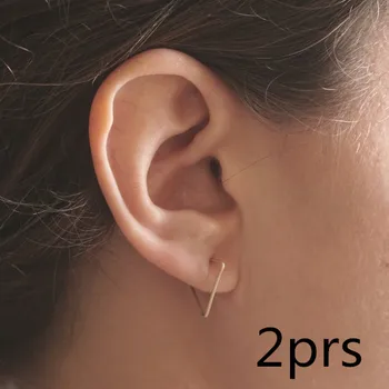 

Open Triangle Earring stud 2 pairs minimal Hoop thin geometric stud open design present for girlfriend wholesale