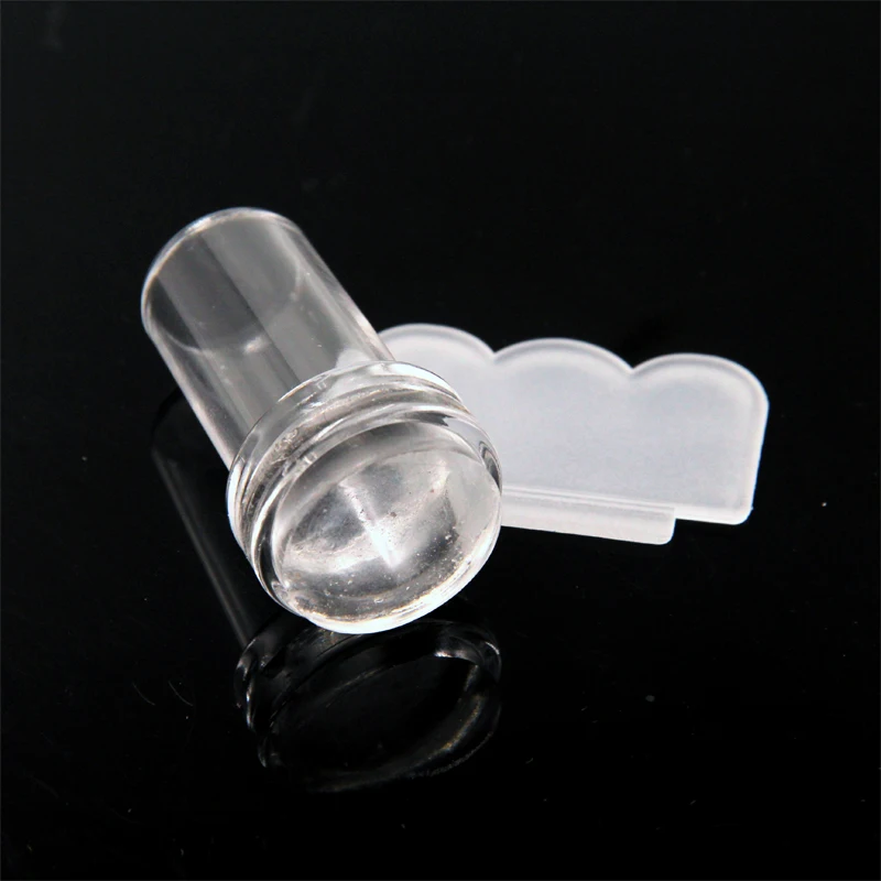 

Mini 2.4cm Soft Silicon Jelly Clear Head Stamper Plastic Scraper Nail Stamping Tool Marshmallow Transparent Stamp Kit