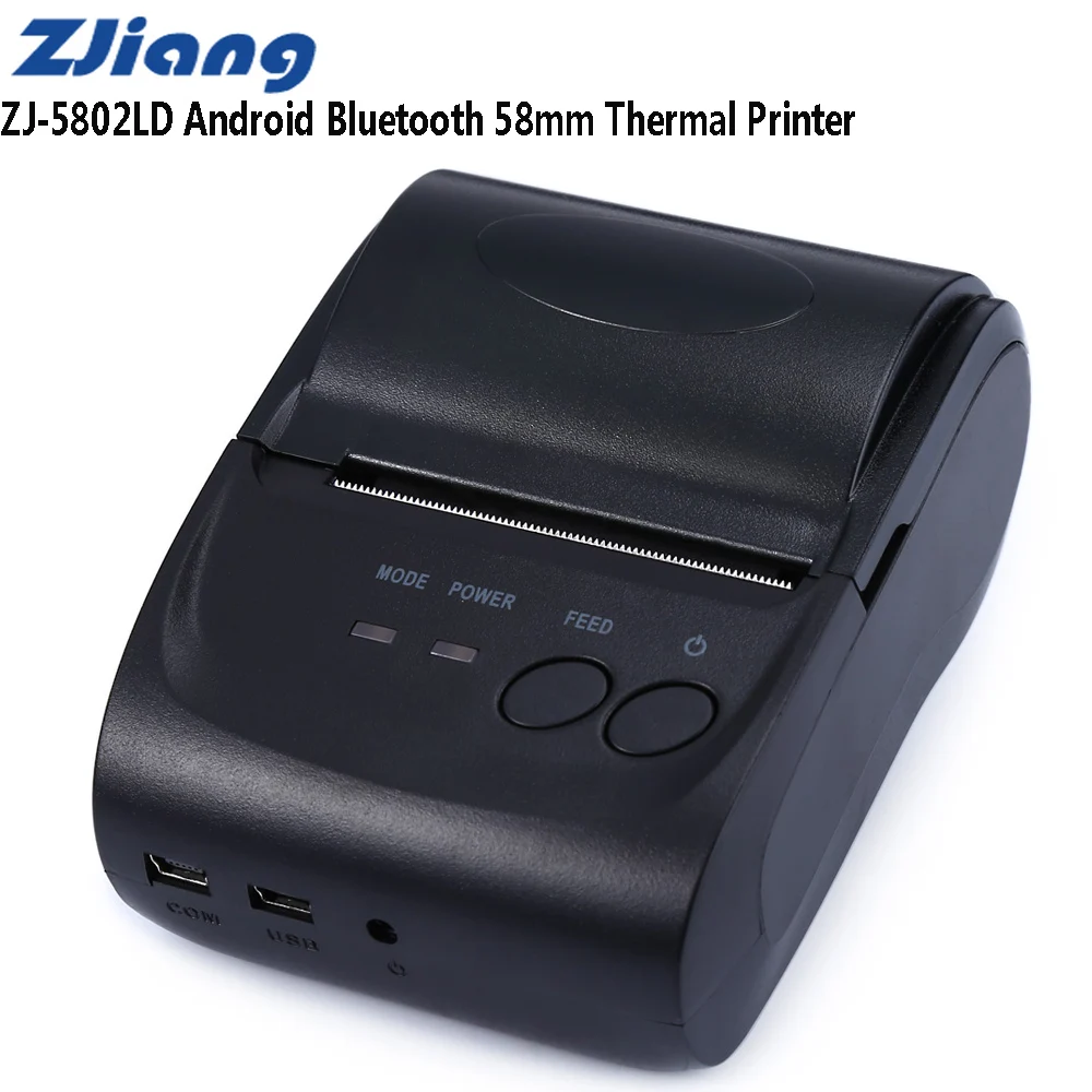 

ZJiang ZJ-5802LD Mini Bluetooth 2.0 3.0 4.0 58mm Thermal Receipt Printer 1500mAh Support Logo Trademark Thermal Line Printing