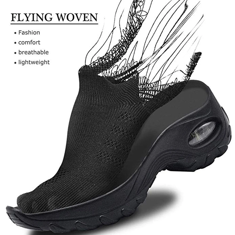 Sfit/Женская прогулочная обувь; дышащая обувь для бега из сетчатого материала; Модные слипоны на платформе; кроссовки с воздушной подушкой; современная танцевальная обувь для мужчин