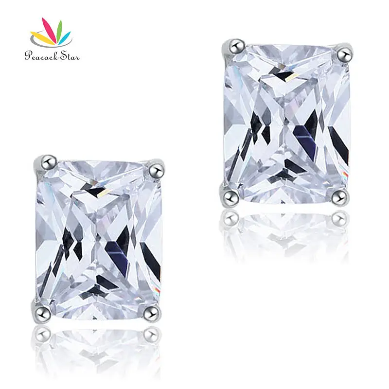 Najtaniej Peacock gwiazda litego 925 kolczyki sztyfty ze srebra wysokiej próby modny biżuteria dla nowożeńców CFE8087