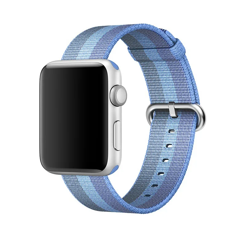 Спортивные лямка из нейлоновой ткани для Apple Watch Series 4/3/2/1 цветной ремешок для iWatch 38 40 42 44 мм Водонепроницаемый браслет