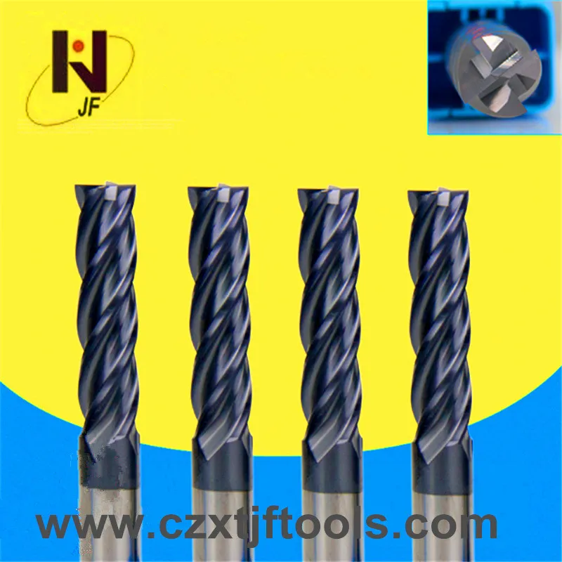 

JF hot sale endmills GES 3*8*3*50*4T Solid carbide 4 flute flattened end mills with straight milling cutter HRC70 PT Coated