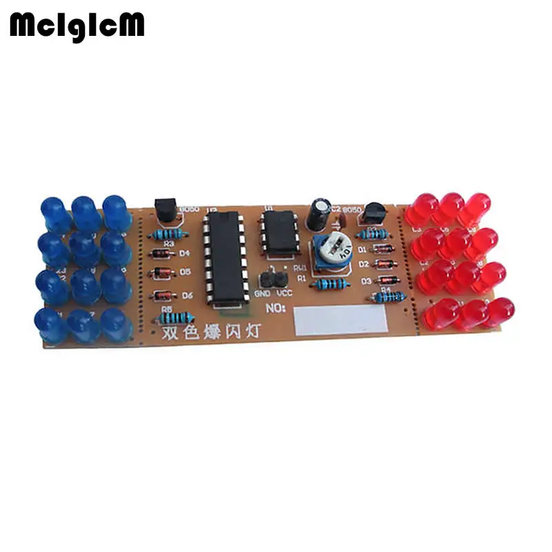 50 шт./лот красные синие двойной Цвет мигалками DIY Kit мерцающий NE555 + CD4017 электронный