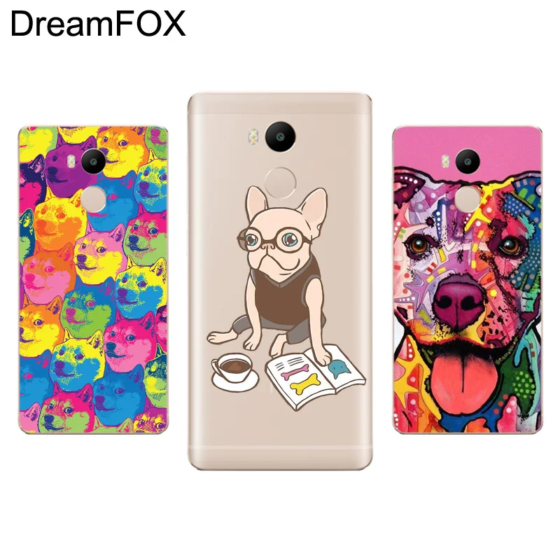 DREAMFOX L363 милый собаки питбуль поп-арт Мягкий ТПУ силиконовый чехол для Xiaomi Redmi Note 3 4