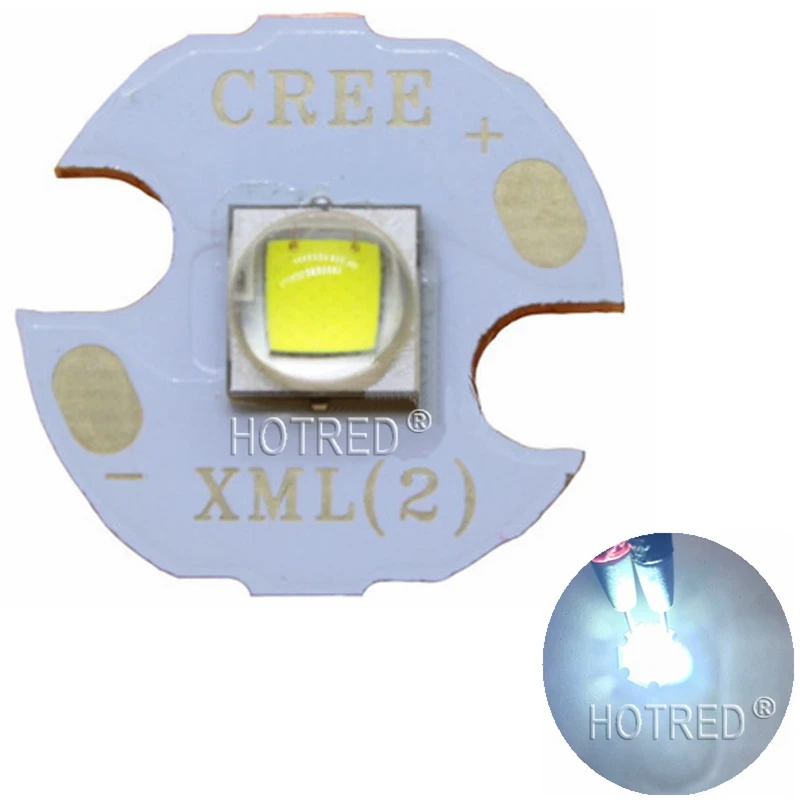 Cree XLamp XM-L2 XML2 T6 10 Вт Холодный белый 6500 к высокая мощность светодиодный светильник излучатель диод для вспышки светильник на 16 мм черный или белый PCB