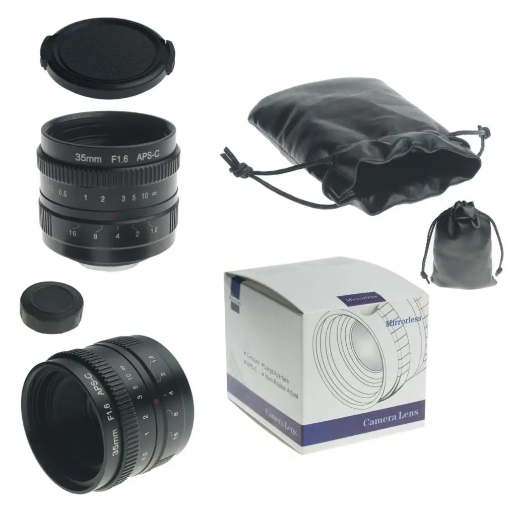 

35mm F1.6 CCTV TV Movie c mount Lens APS-C for M4/3 FX EOSM nex pq n1 mirrorless camera body