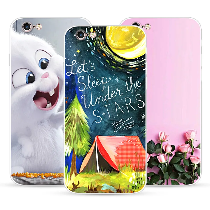 

Phone Case For iPhone 8 7 6 6S 6 S Plus Soft Silicone TPU Ultra Thin Cute Cat Painted Back Cover For iPhone 5S 5 S Case