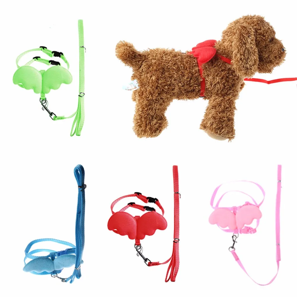 

Cute 4-color Adjustable Pet Dog Puppy Cat Angle Wing Rabbit Ferret Pig Harness Leash Lead Strap Nylon Pet Supplies XS/S/M C42