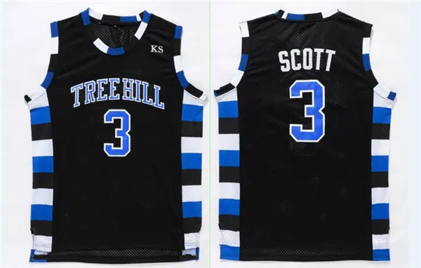 Brooke Davis And Lucas Scott Lucas Scott #3 One Tree Hill Ravens Movie Basketball Jersey Stitched Black Small Pacers Jersey