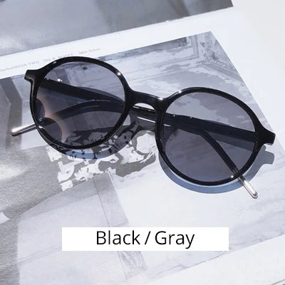 Ralferty, круглые солнцезащитные очки для женщин и мужчин, Ретро стиль, солнцезащитные очки для женщин, UV400 покрытие, очки, gafas de sol mujer M8908 - Цвет линз: Black - Gray