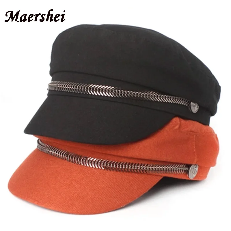 MAERSHEI бренд унисекс ретро черные бейсболки женские повседневные бейсболка восьмиугольная шляпа осень зима Gorras шляпа кепки s