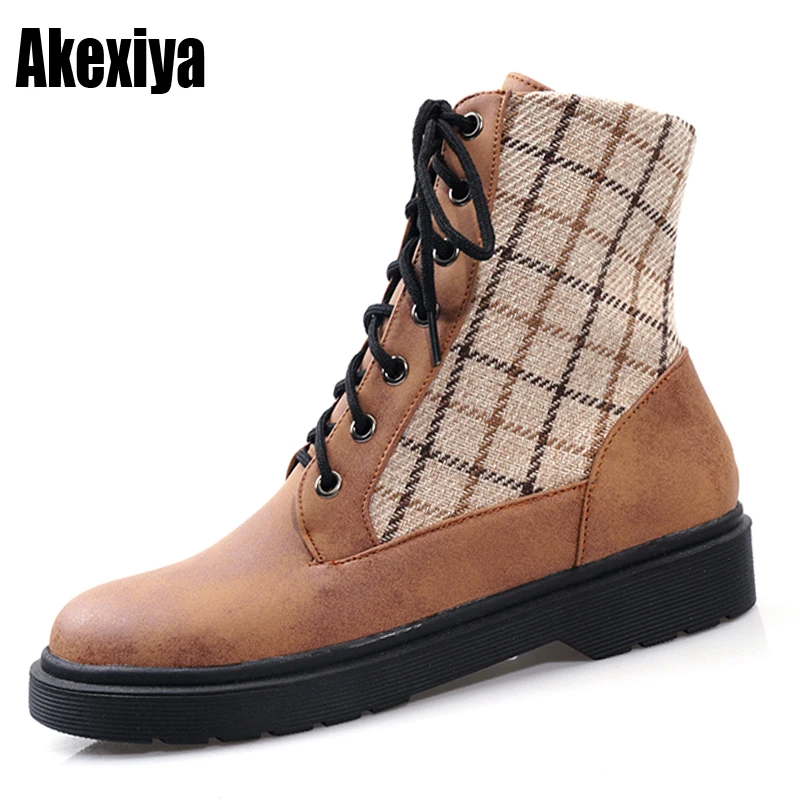 

New Woman Striped lattice Boots Women's Shoes Cross Strap Short Boots Fashion Sexy Warm Boots Size 34-43 f1039
