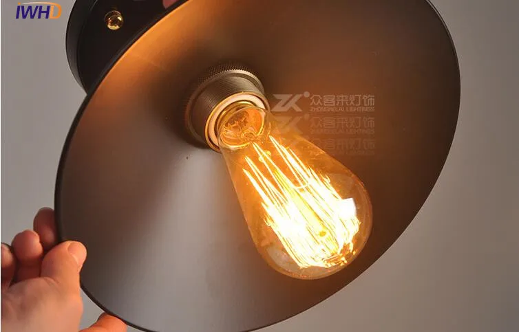 IWHD Эдисона промышленный Лофт светодиодный потолочный светильник для гостиной освещение Plafondlamp Edison винтажная Потолочная люстра для домашнего освещения