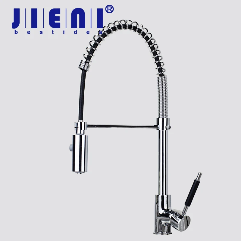 

JIENI Roated Kitchen Basin Sink Tap Pull Out Chrome Faucet 360 Swivel Sprayer Kitchen Water Mixer Tap JN-8538-2