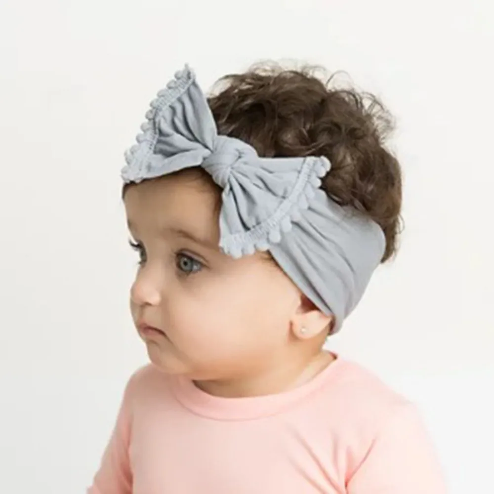 

Top Quality Women kid Practical Wide Nylon Bow Ribbon with Pompom Knot Bow Nylon Head One Size Plus Gift Wholesale Dropshipping