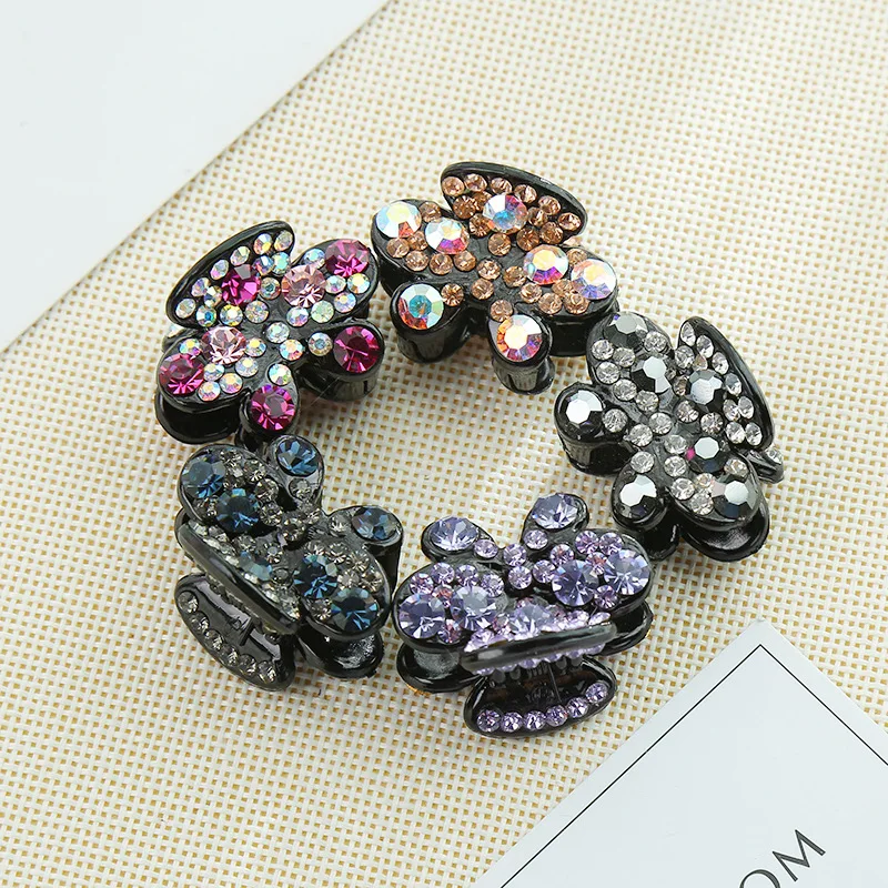 

Korean New Spring Simple Headwear Butterfly Rhinestone Barrettes Small Hair Claws Girl Women Fashion Headdress Hair Accessories