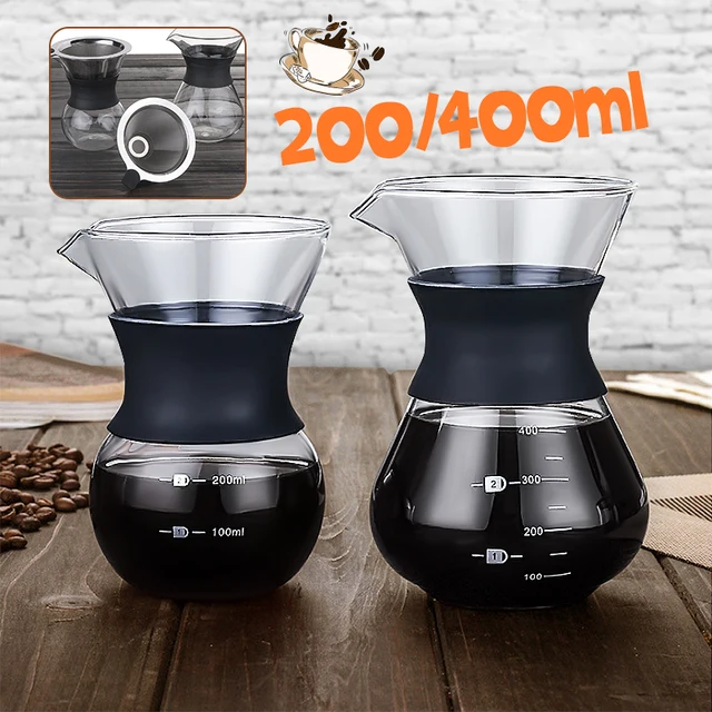 Cheap 400MlL Manual operation Coffee  Pot with Stainless Steel Permanent Filter Cafe Gadget Tea Tools Coffee Tools Pots