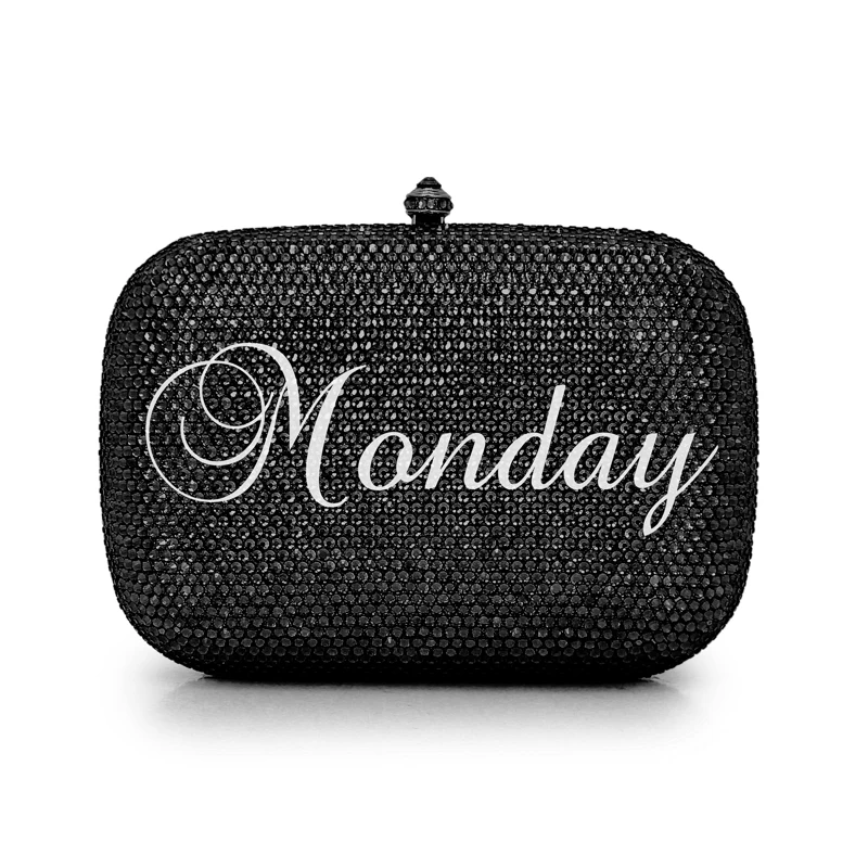 

Custom Name Personalized Crystal Clutch Evening Bag Party Day Clutches Ladies Wedding girls name chain shoulder bags(B1004-MC)