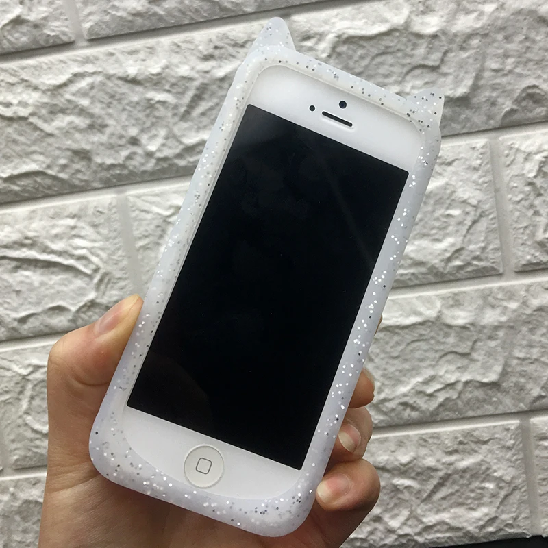 For iPhone 5 5S SE Case 3D Cute Cartoon Animal Beard Glitter Cat Ear Phone Cases For iPhone X 6 6S 7 8 Plus Silicon Soft TPU (15)