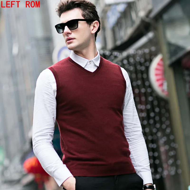 Autumn Winter Cashmere Classic Vest font b Sweater b font font b Men b font Sleeveless