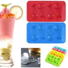 Рыба в форме кости кухонные инструменты для приготовления пищи Силиконовый поднос для льда формочка форма для льда смешная коробка для льда Форма для бара Вечерние