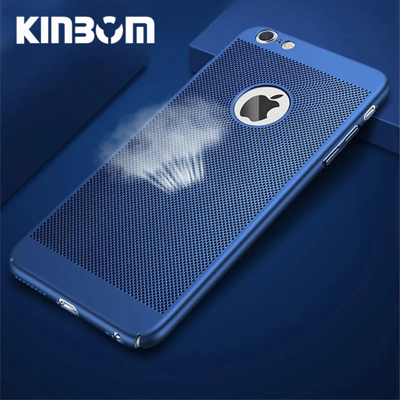 KINBOM тепловыделение чехол для IPhone X 6 6s плюс дышащие тонкие Coque 7 8 крышка жесткий