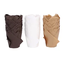 50 шт./компл. формы для выпечки, Пирогов Бумага proveided в форме тюльпана от Фигурное пирожное-Корзиночка инструменты поднос для вечеринок домашний декор кухонные принадлежности для выпечки