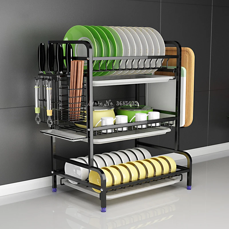 

kitchen storage rack Tableware Storage Rack Holder shelf Rustproof durable stainless steel Cutlery Dish Rack storage holders