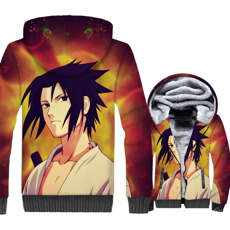 

Naruto Konan Sasuke 3D Jackets Men Gaara Hoodie Japan Anime Harajuku Sweatshirt Winter Thick Fleece Warm Coat Ninja Streetwear