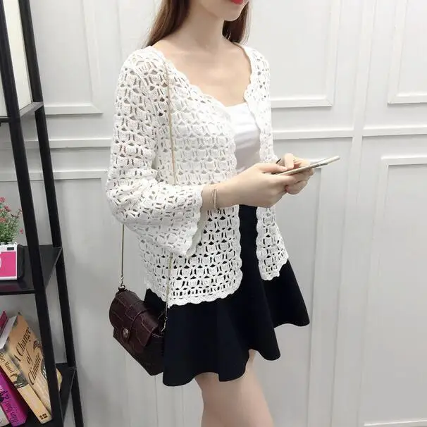 Camisas Mujer 2018 Весна Лето крючком белая кружевная блузка женские топы сексуальный