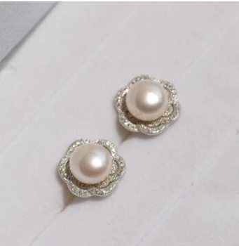 

shitou 00685 one natural white 10-11mm AAA+ pearl 925s stud earrings jewelr discount 40%