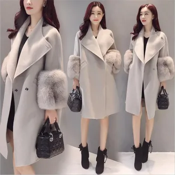 

Cloth coat in the fashion of new fund of 2018 autumn winters long cultivate one's morality show thin coat loose big yards