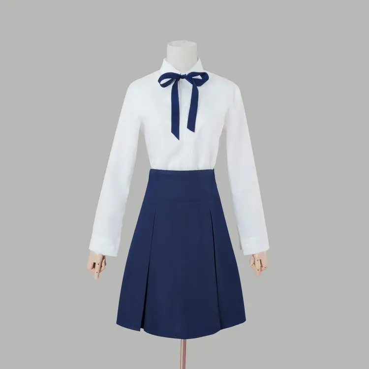 Костюм для косплея аниме Fate/Stay Night Saber Arturia Pendragon школьная форма наряд с синей юбкой