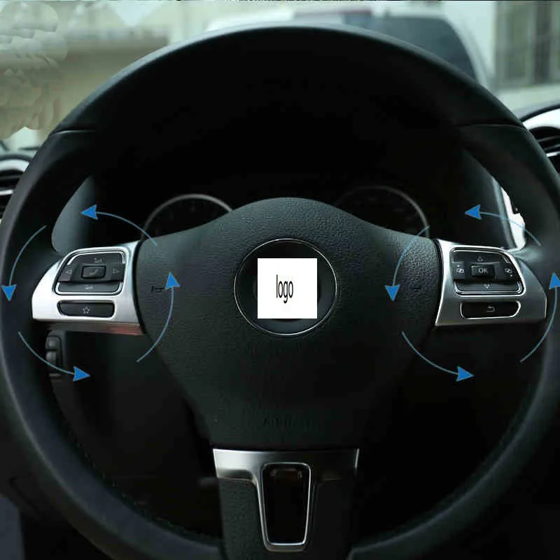 Us 15 59 22 Off For Vw Mk6 Golf 6 Polo Passat B6 Cc Tiguan 2010 2013 Touran Abs Chrome Trim Steering Wheel Decoration Cover Car Styling 3pcs In