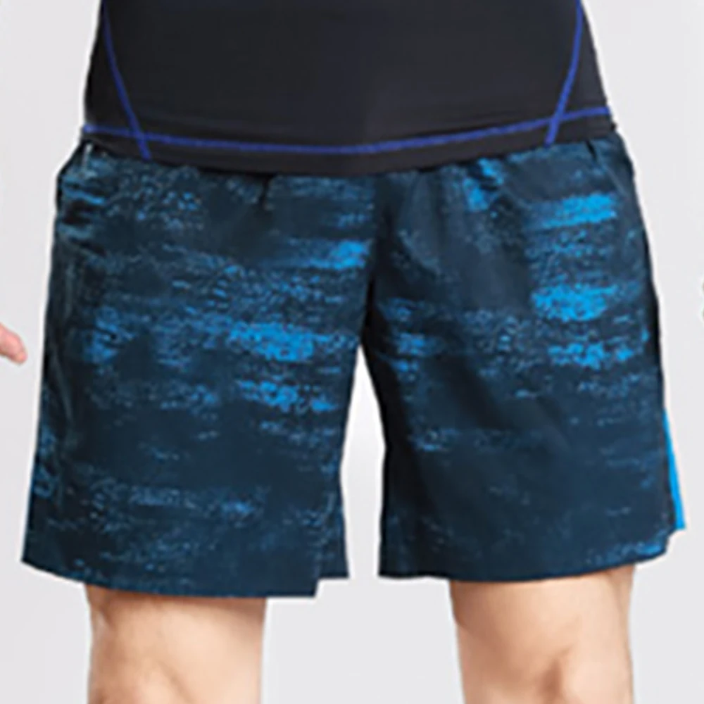 

Blue Print Men's Running Shorts with Waist Rope Quick Dry Zipper Marathon Sports Fitness Gym Shorts with Gird Linner